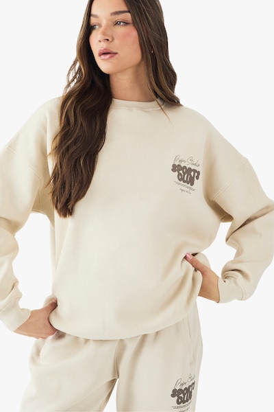 DSGN Studio DSGN Studio Sports Bubble Slogan Oversized Sweatshirt Stone