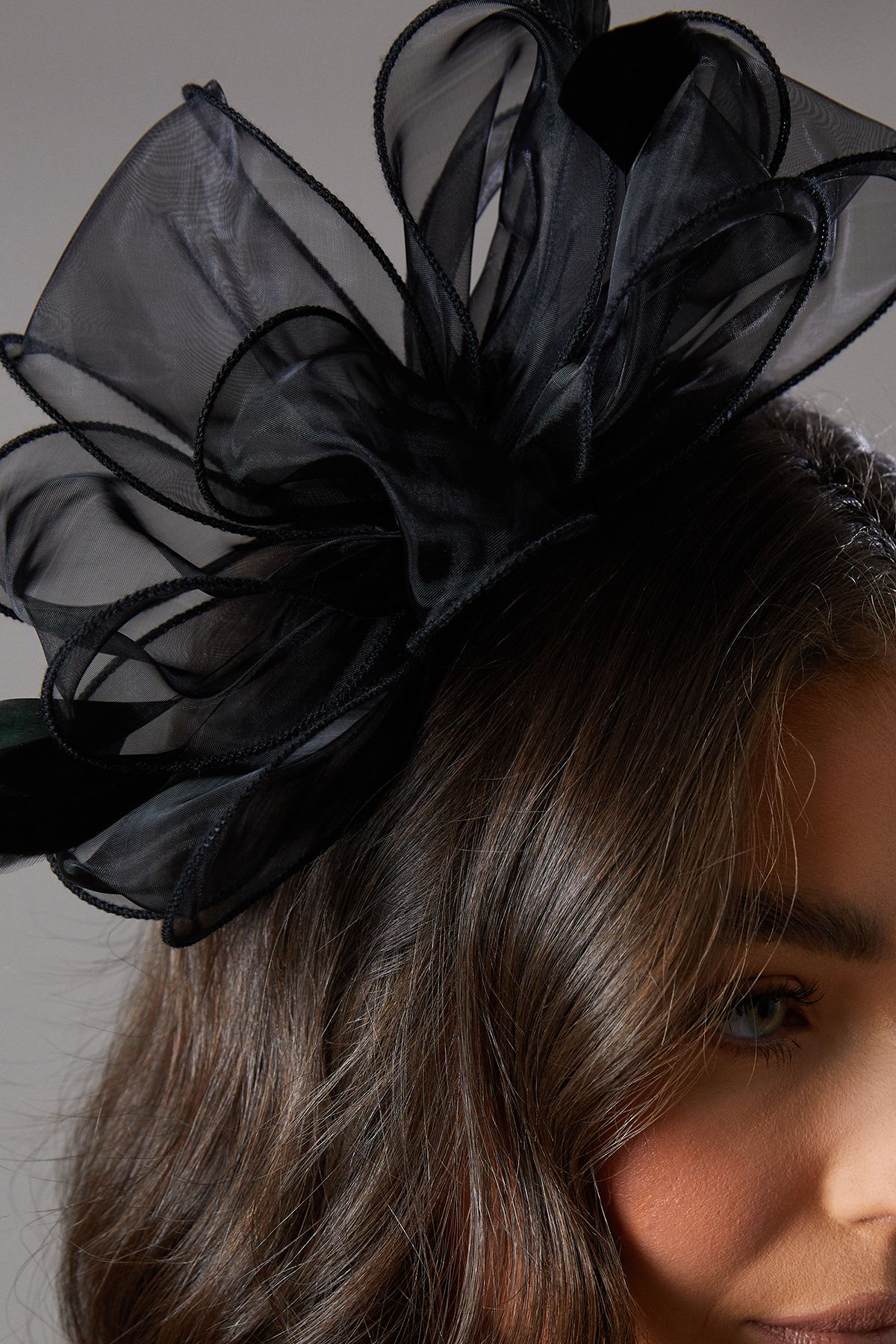Coast Organza Loop And Feather Headband Black image 2