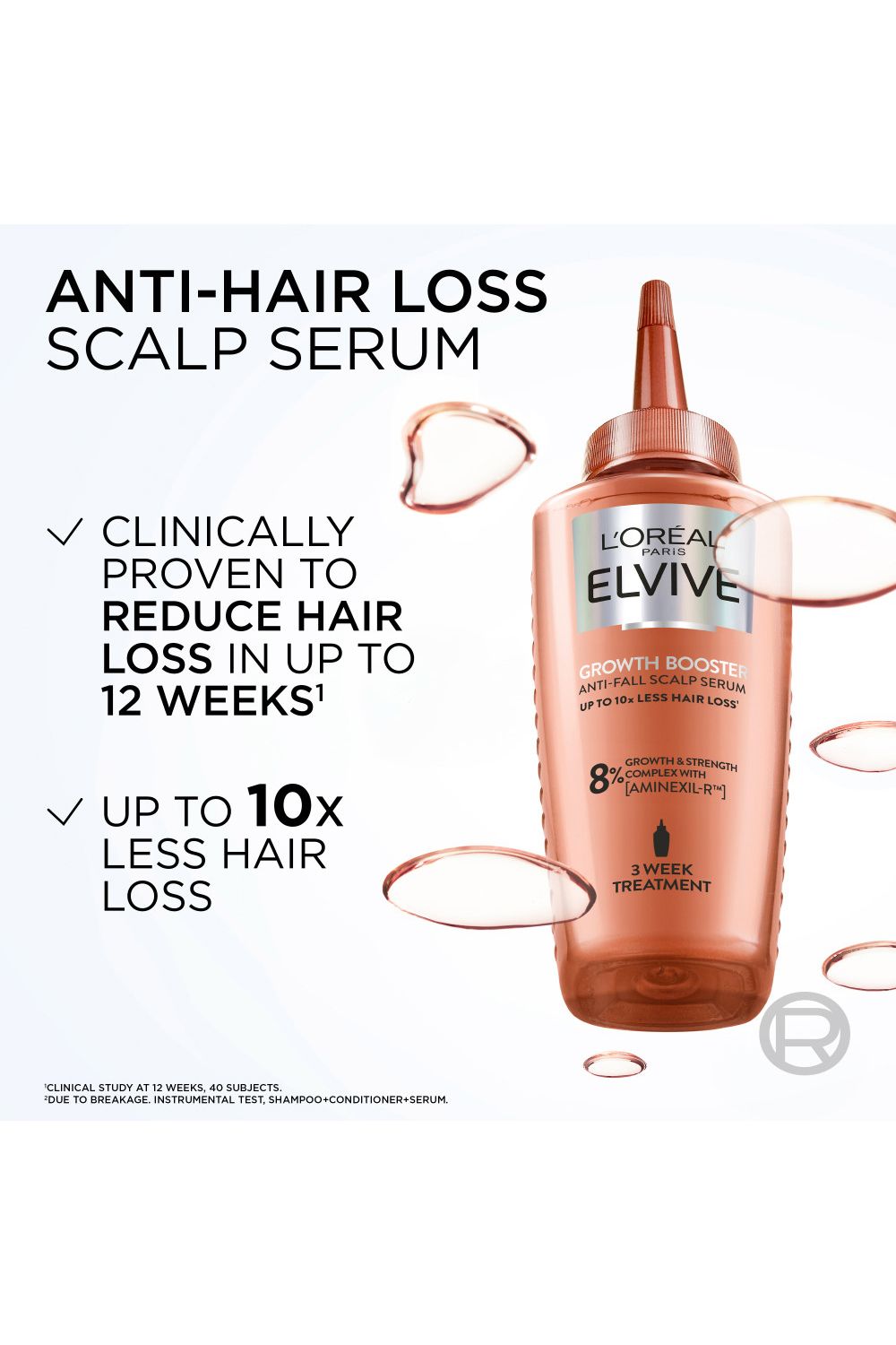 L'Oréal Paris Elvive Growth Booster Scalp Serum, Anti Hair Loss Scalp Treatment, 102ml Multi image 2