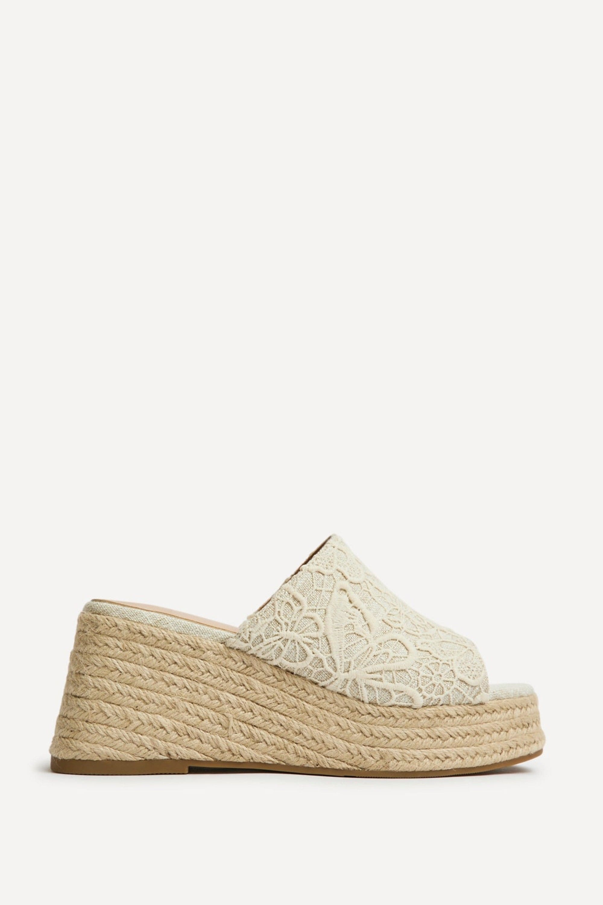 Linzi Espresso Ivory Espadrille Mule Wedges