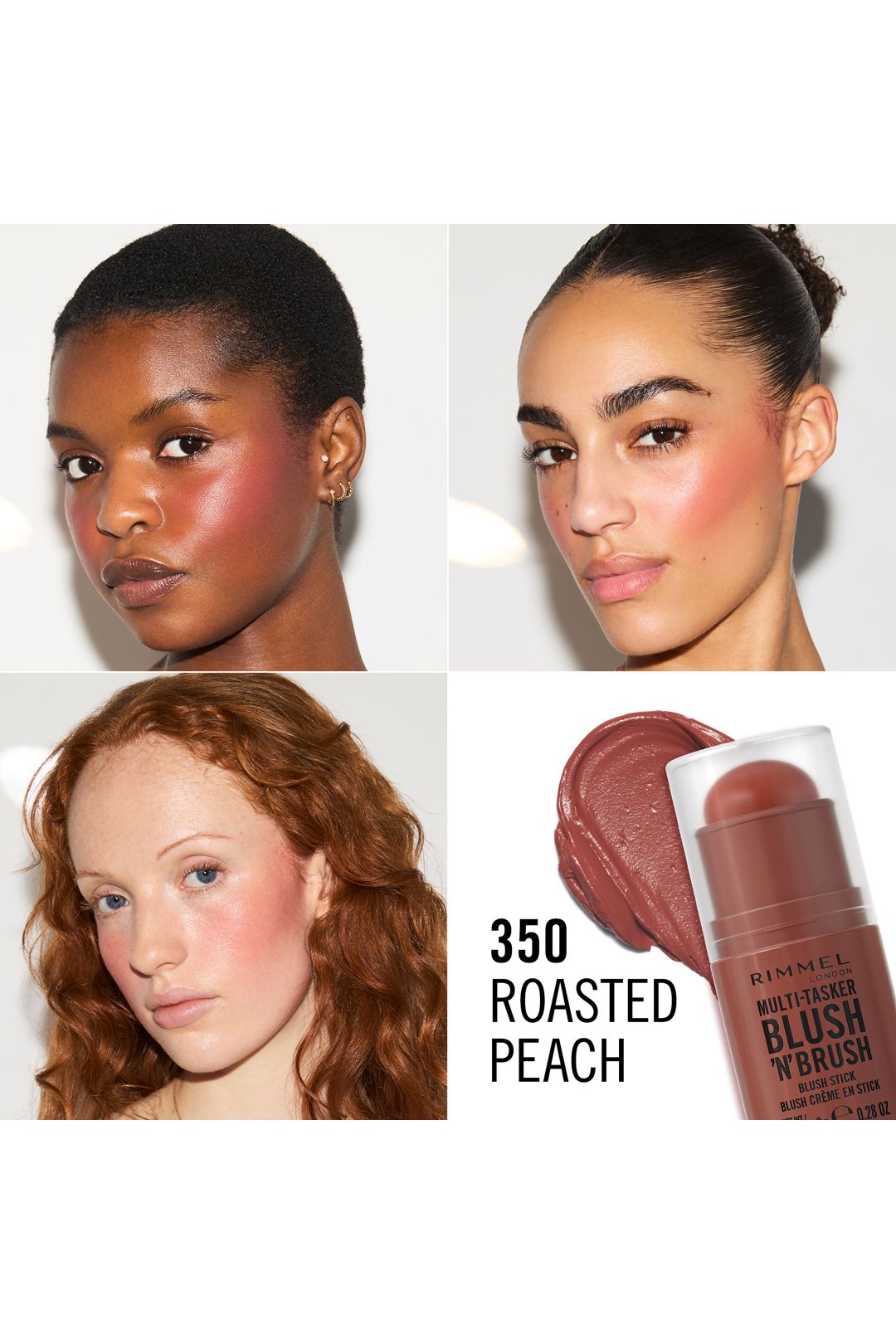 Rimmel London Multi-Tasker Blush'N'Brush Stick 8g Roasted Peach image 2
