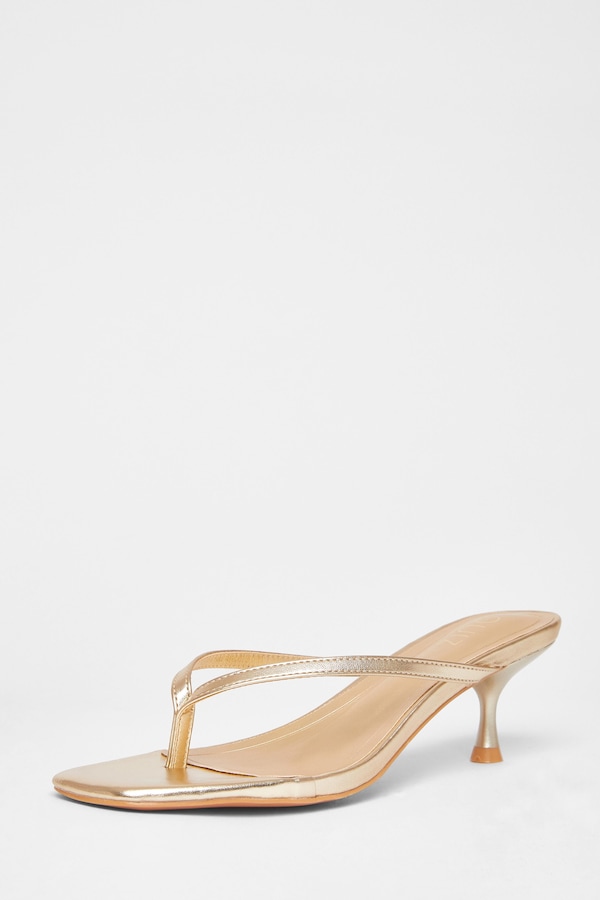 Quiz Gold Toe Post Heels