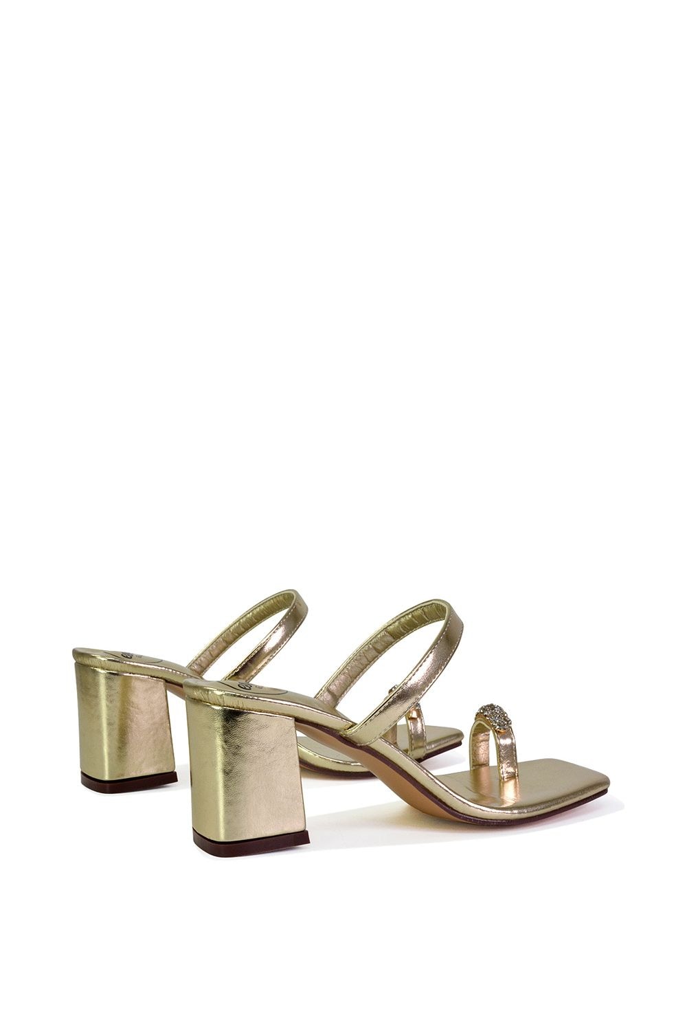 XY London 'Daiquiri' Double Strap Square Toe Ring Block Heel Sandals image 4