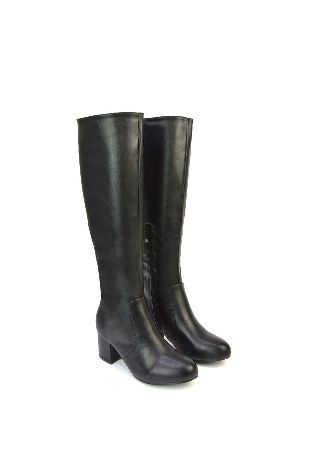 XY London 'Honey' Knee High Boots with Mid Block Heel and Inside Zip image 3