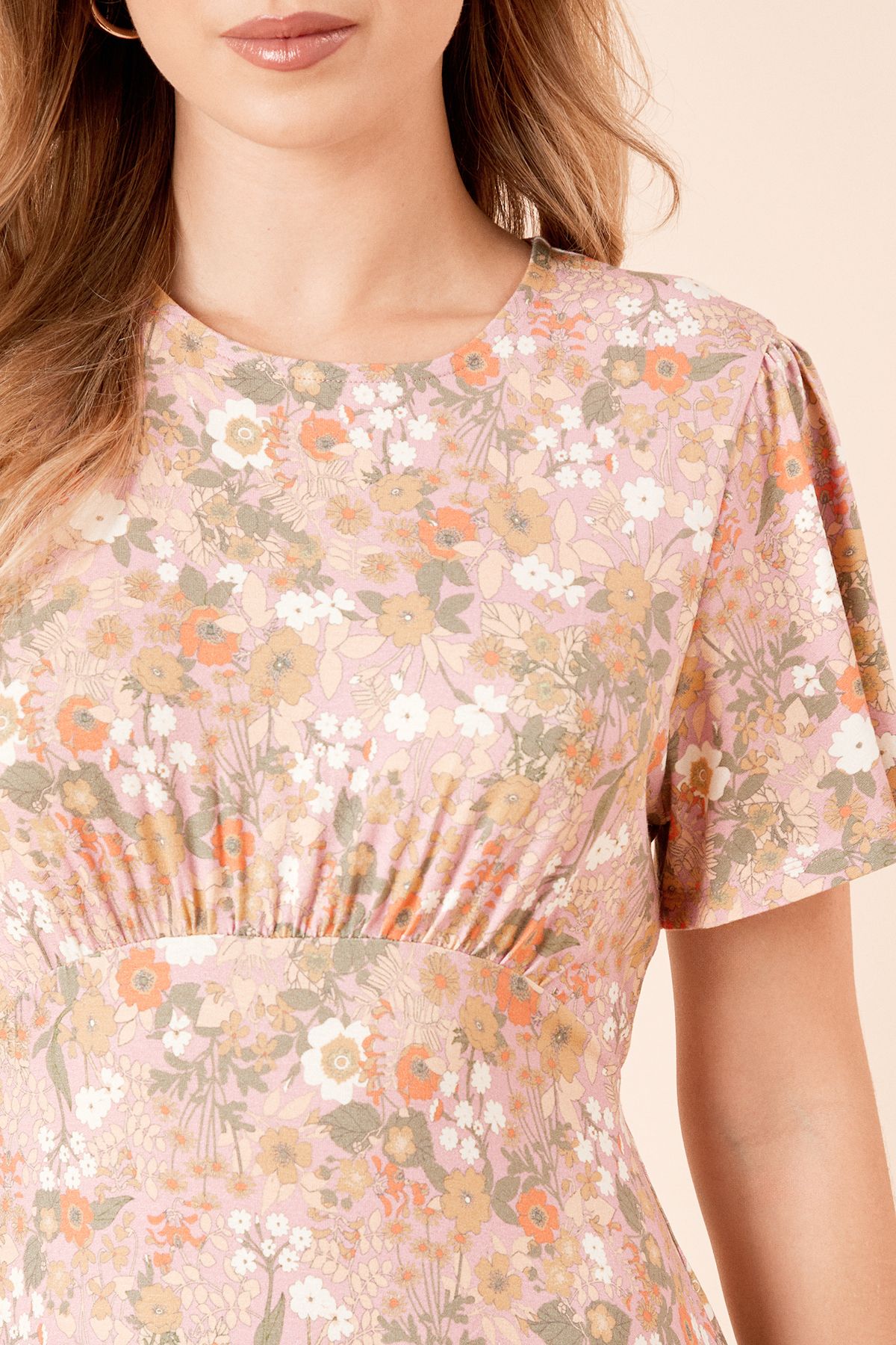 Dorothy Perkins Empire Seam Tie Back Midi Dress Floral image 5