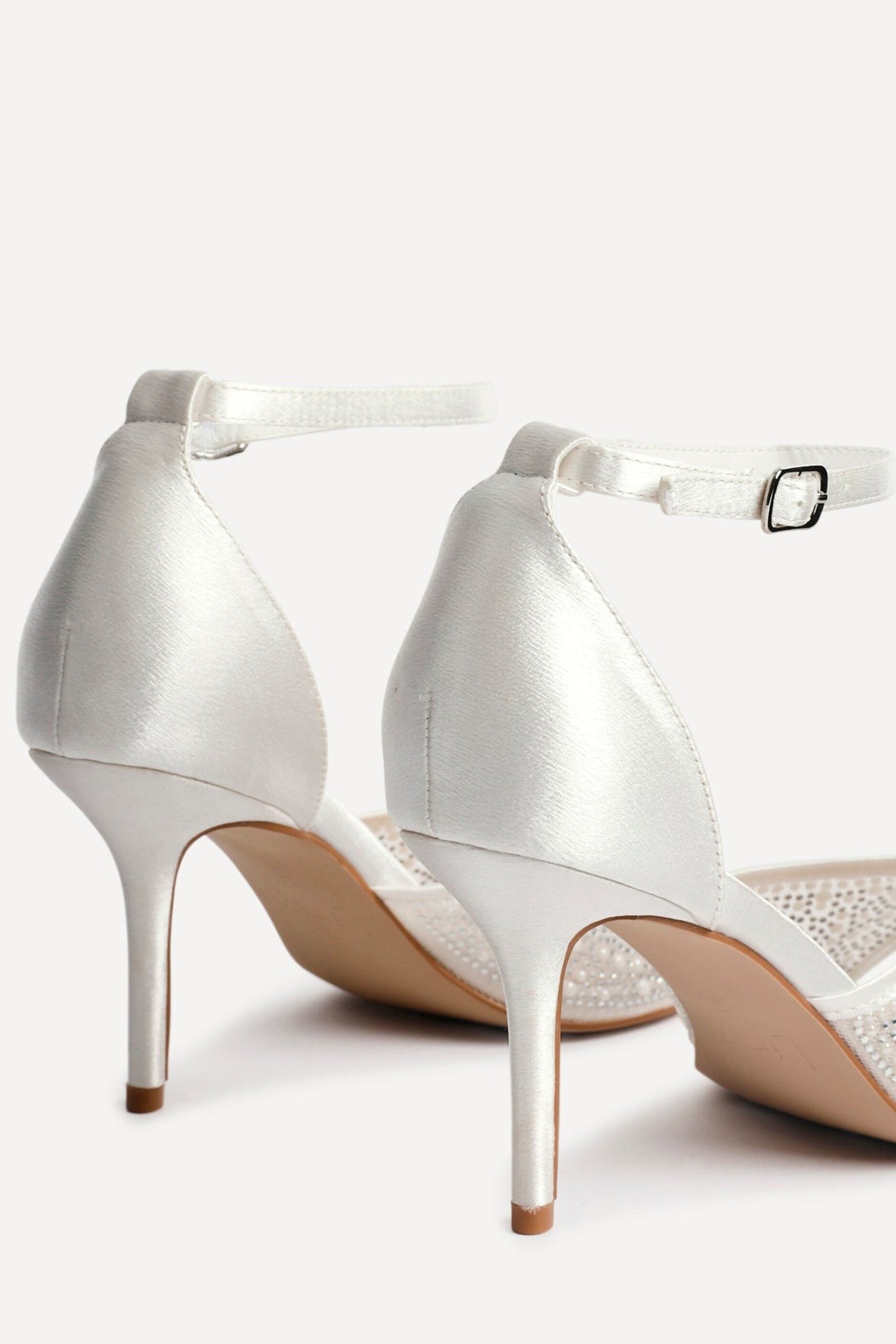Linzi Encanta Ivory Satin Diamante Mesh Stiletto Heeled Sandal image 5