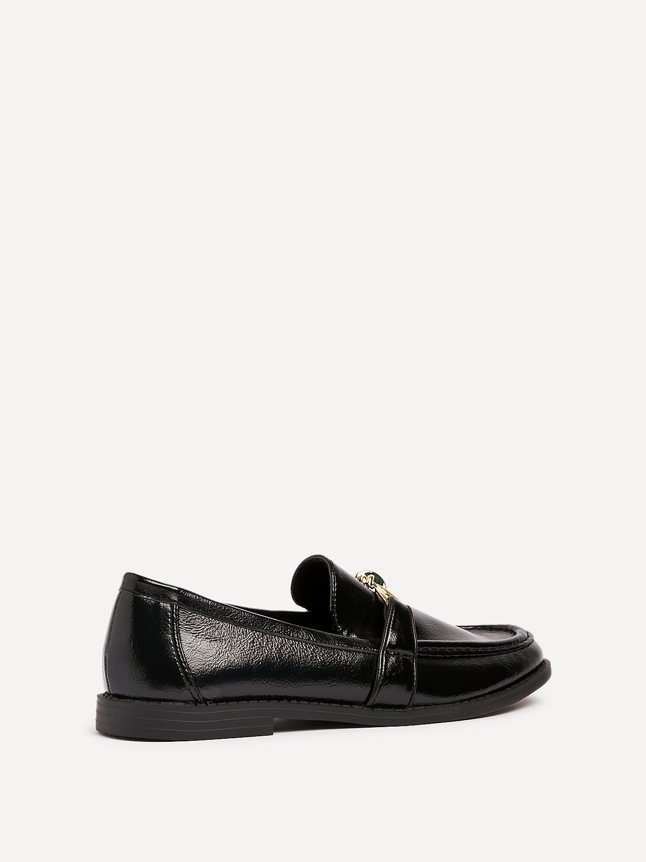Linzi Affluent Black Faux Leather Slip On Loafer image 5