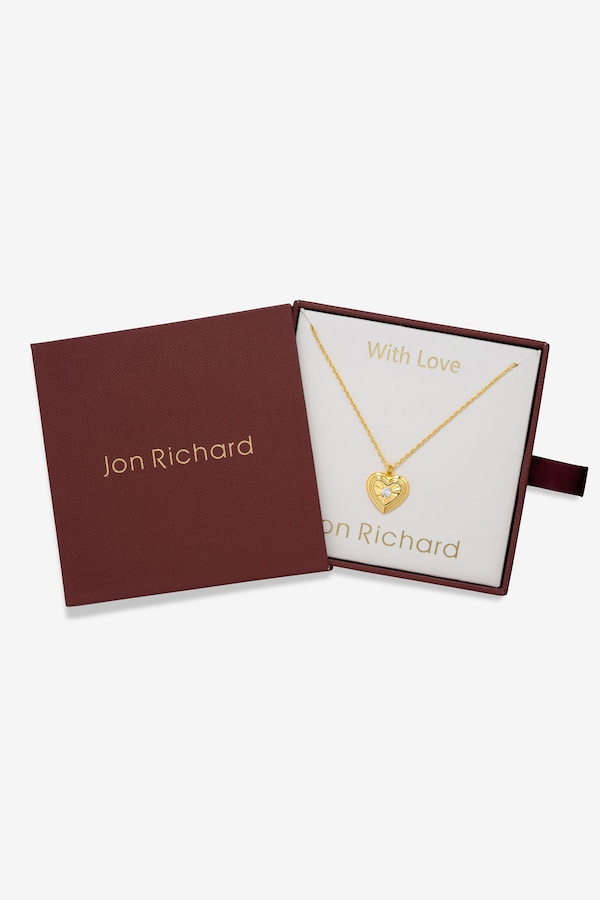Jon Richard 18K Gold Plated Heart Pendant - Gift Box