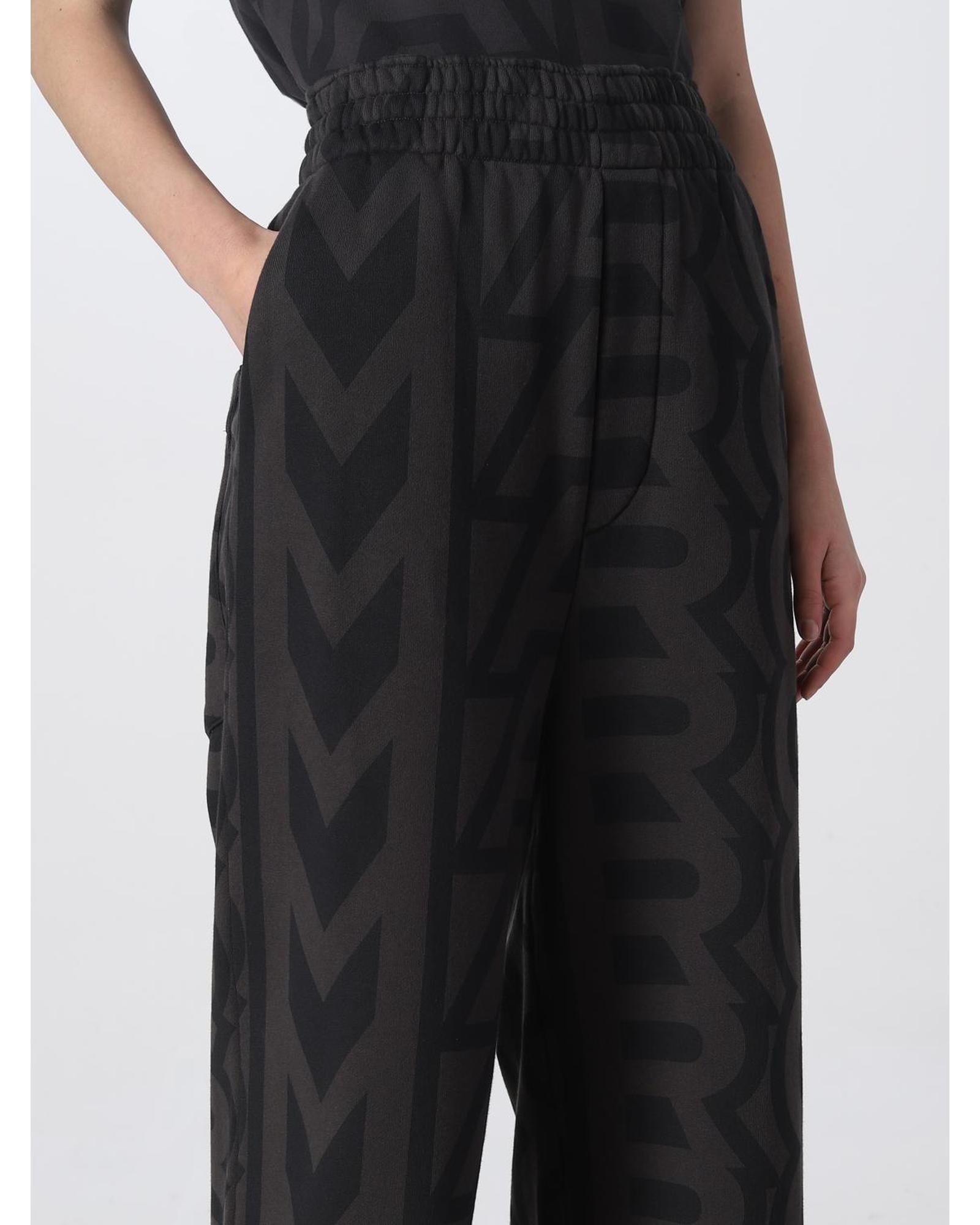 Marc Jacobs Wide Leg AllOver Logo Print Trousers Wo - Black Pants image 5