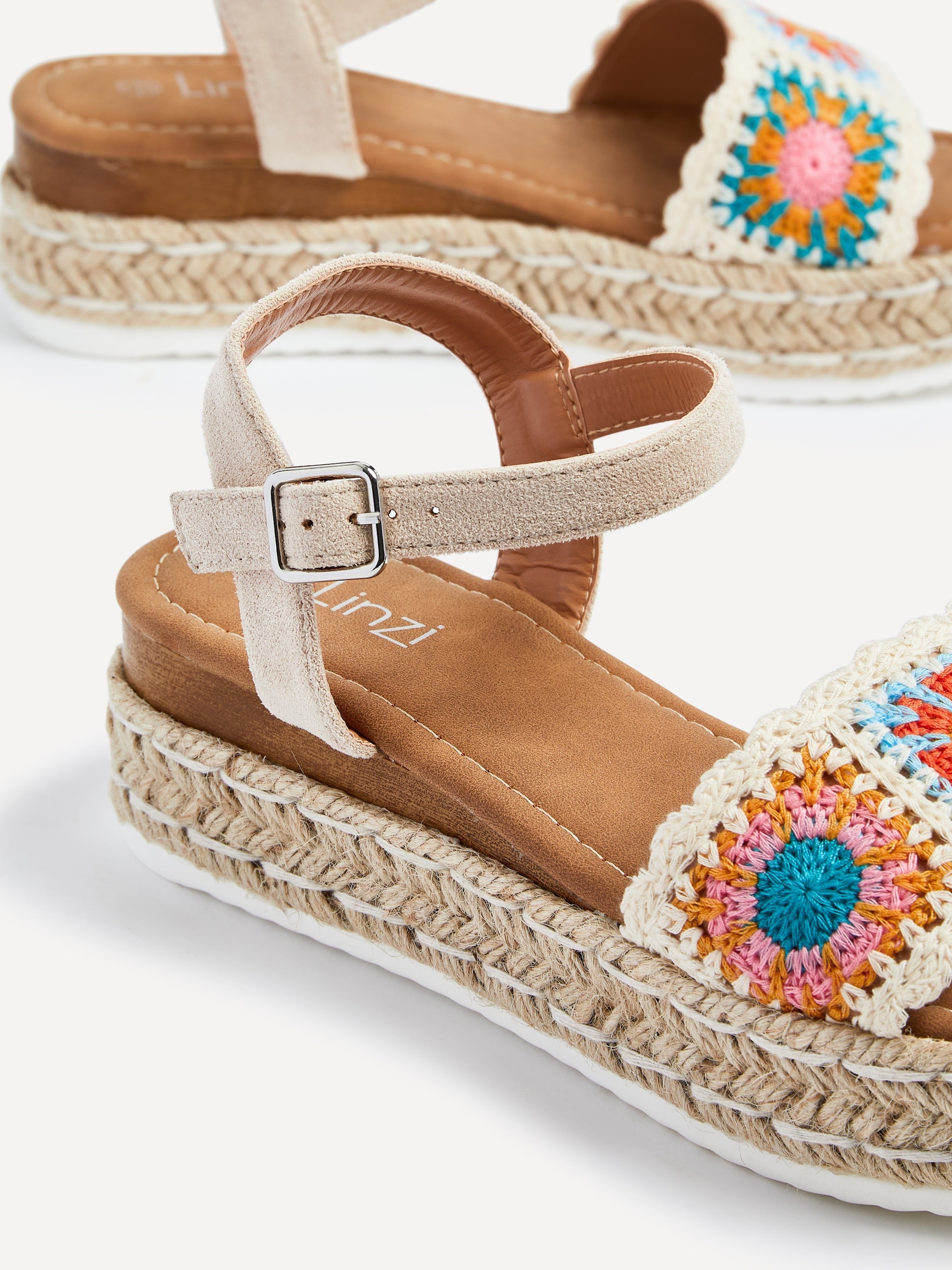 Linzi Solana Nude Faux Suede Flatform Wedge image 5