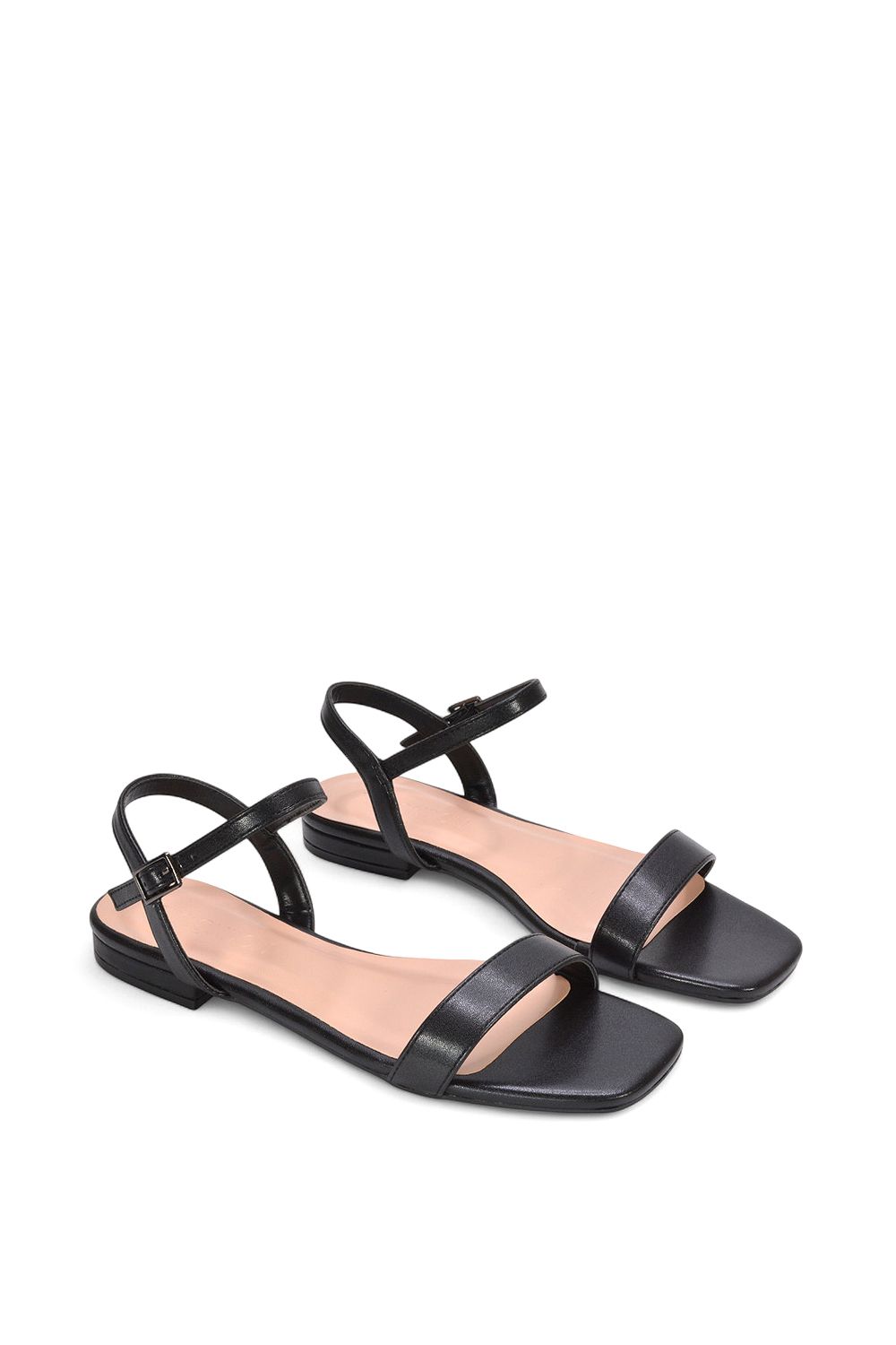 XY London 'Hallie' Open Toe Flat Strappy Sandals With Ankle Strap image 5