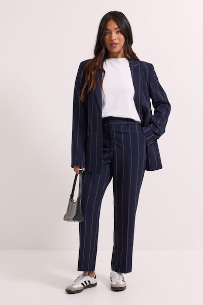 Dorothy Perkins Petite Stripe Ankle Grazer Trouser Navy