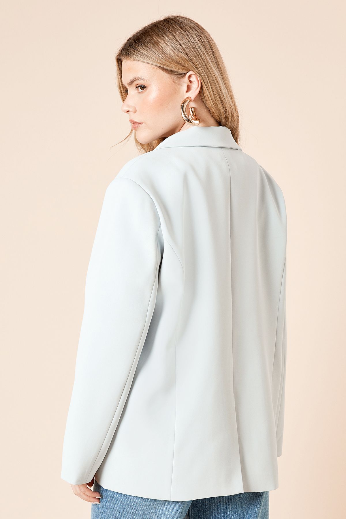 Dorothy Perkins Oversized Double Breasted Blazer Light Blue image 4