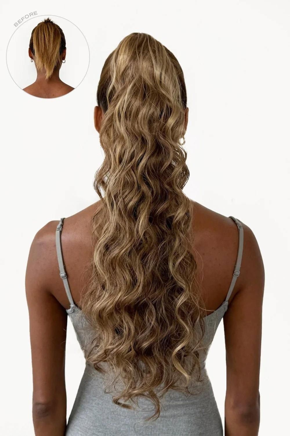 Lullabellz Midi Grande Curly Corkscrew 20inch Wraparound Pony Light Blonde image 4