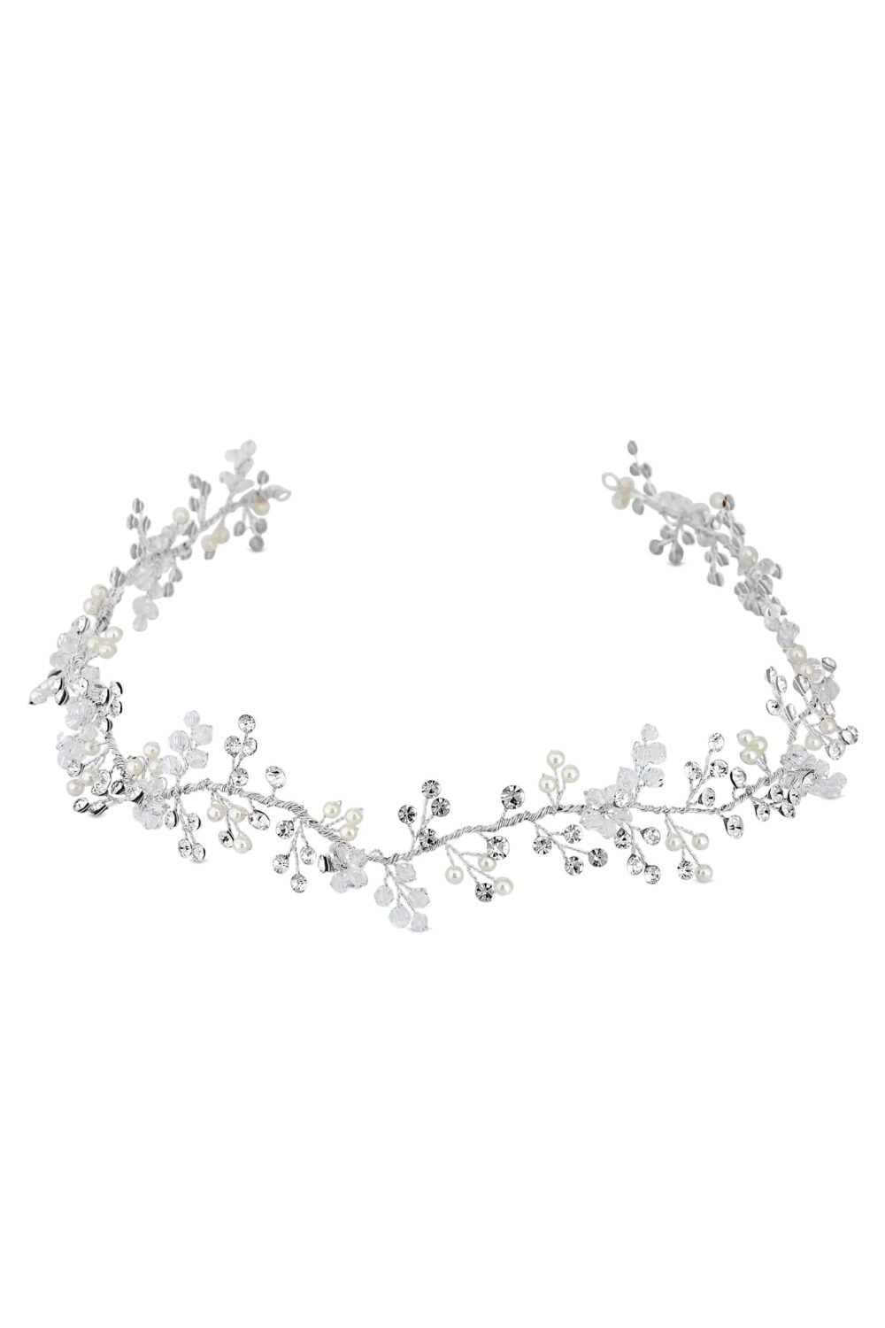 Jon Richard Silver Plated Lydia Statement Pearl And Crystal Hair Vine - Gift Pouch image 1