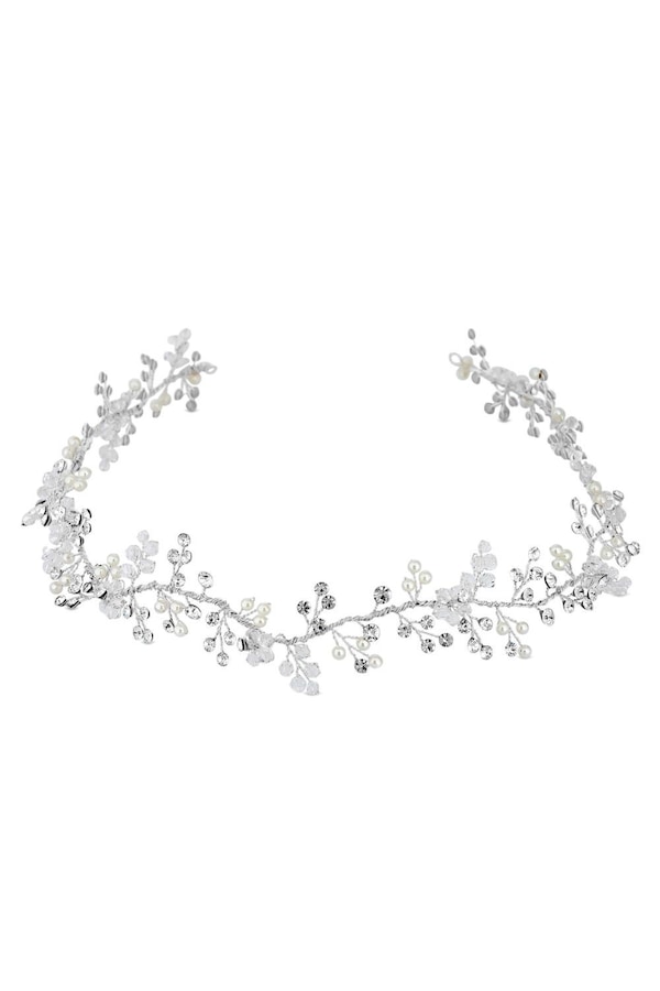 Jon Richard Silver Plated Lydia Statement Pearl And Crystal Hair Vine - Gift Pouch