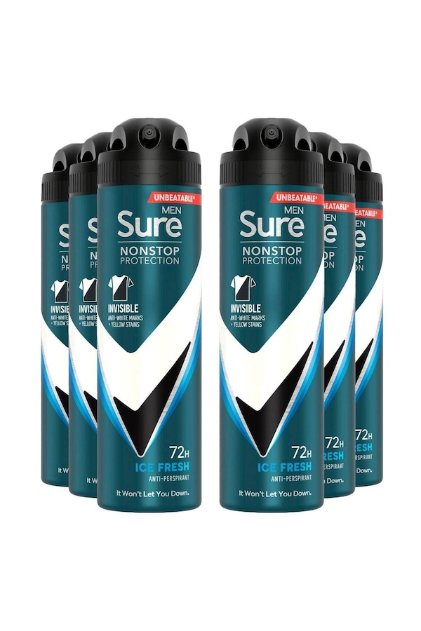 Sure Men Protection Invisible 'Antiperspirant Deo' Ice Fresh, 6x150ml