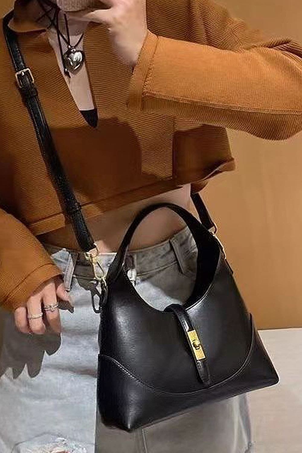 XY London 'Dixie' Crossbody Shoulder Satchel Handbag With Adjustable Strap image 3