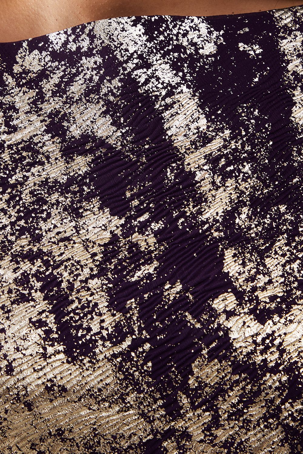 Warehouse Metallic Chiffon Slash Neck Bias Midi Dress Purple image 5