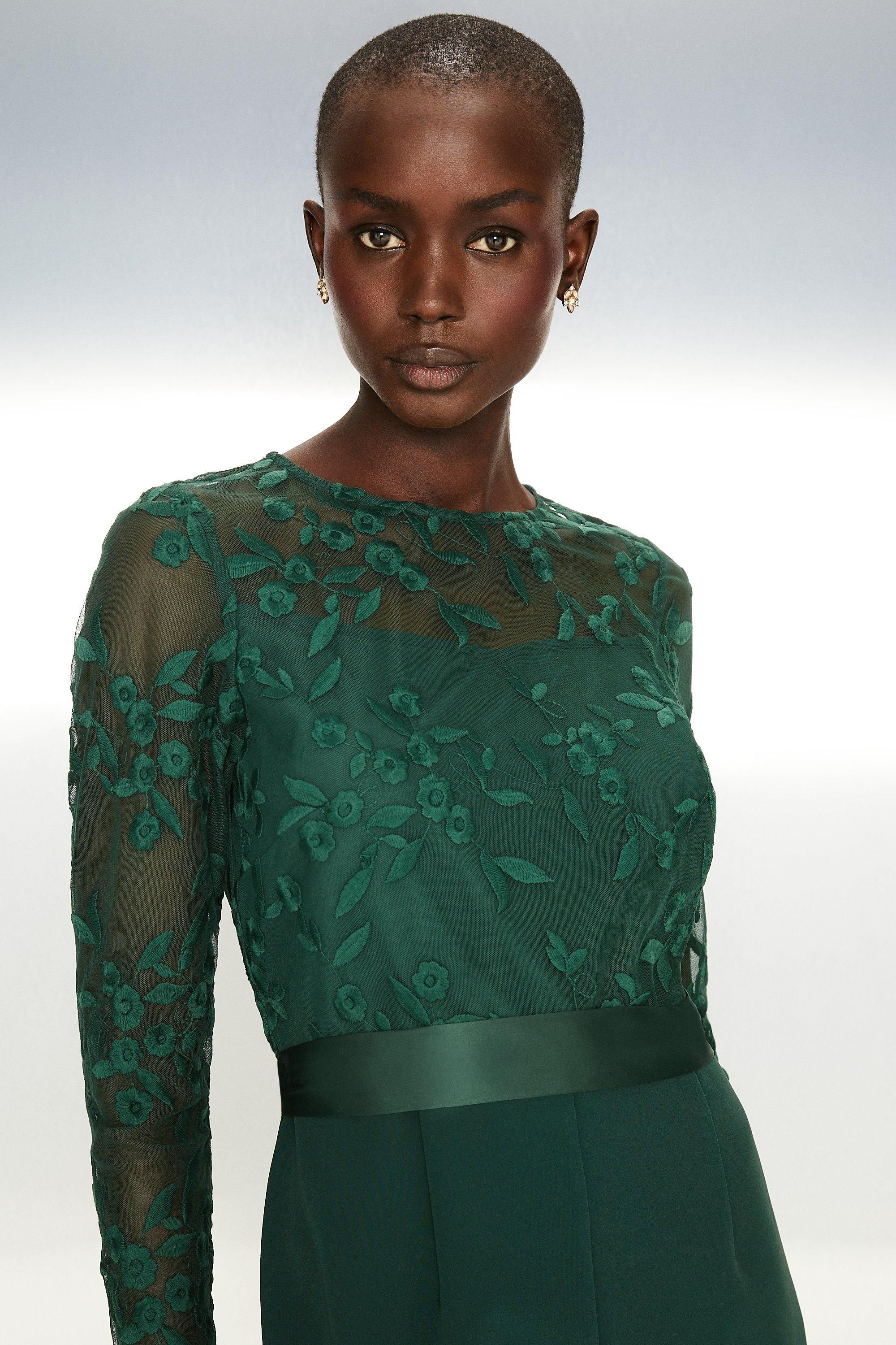 Coast Embroidered Top Wide Leg Jumpsuit Forest image 2