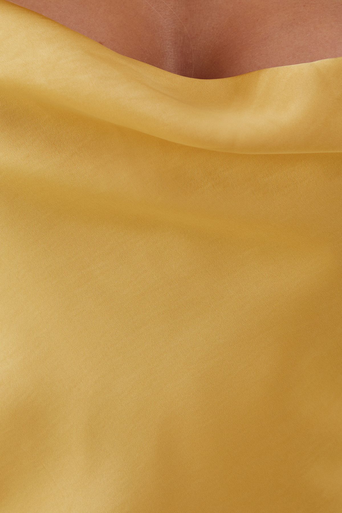 MissPap Satin Cowl Split Leg Maxi Dress Yellow image 5