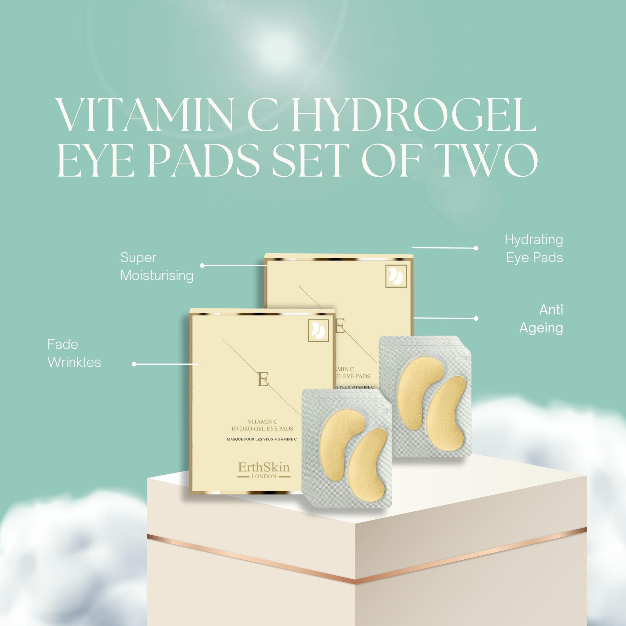 Erth Skin London 2x Vitamin C Hydro gel Eye Pads x 5 image 2