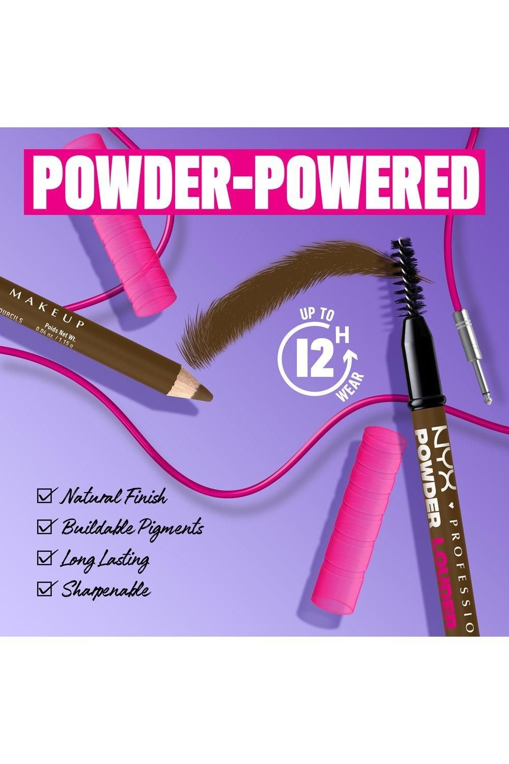 NYX Professional Makeup Powder Louder Brow Pencil 12HR Wear Buildable Micro-Fibres Soft Brown image 5