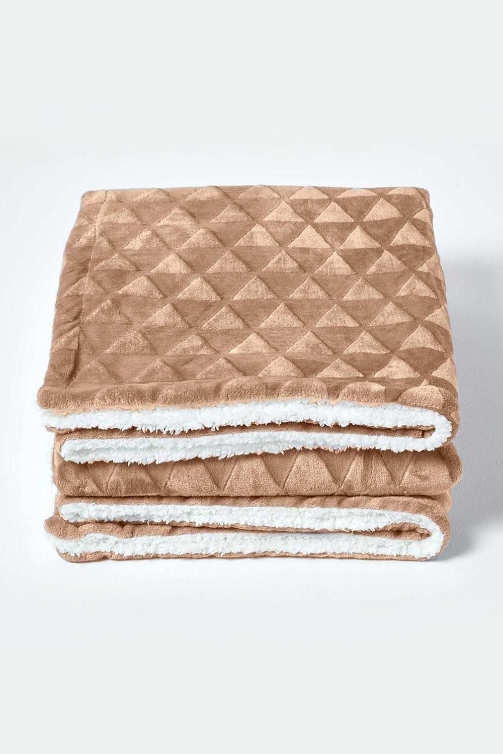 Homescapes Geometric Triangle Velvet Throw image 2