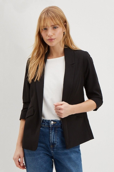 Dorothy Perkins Ruched Sleeve Blazer Black