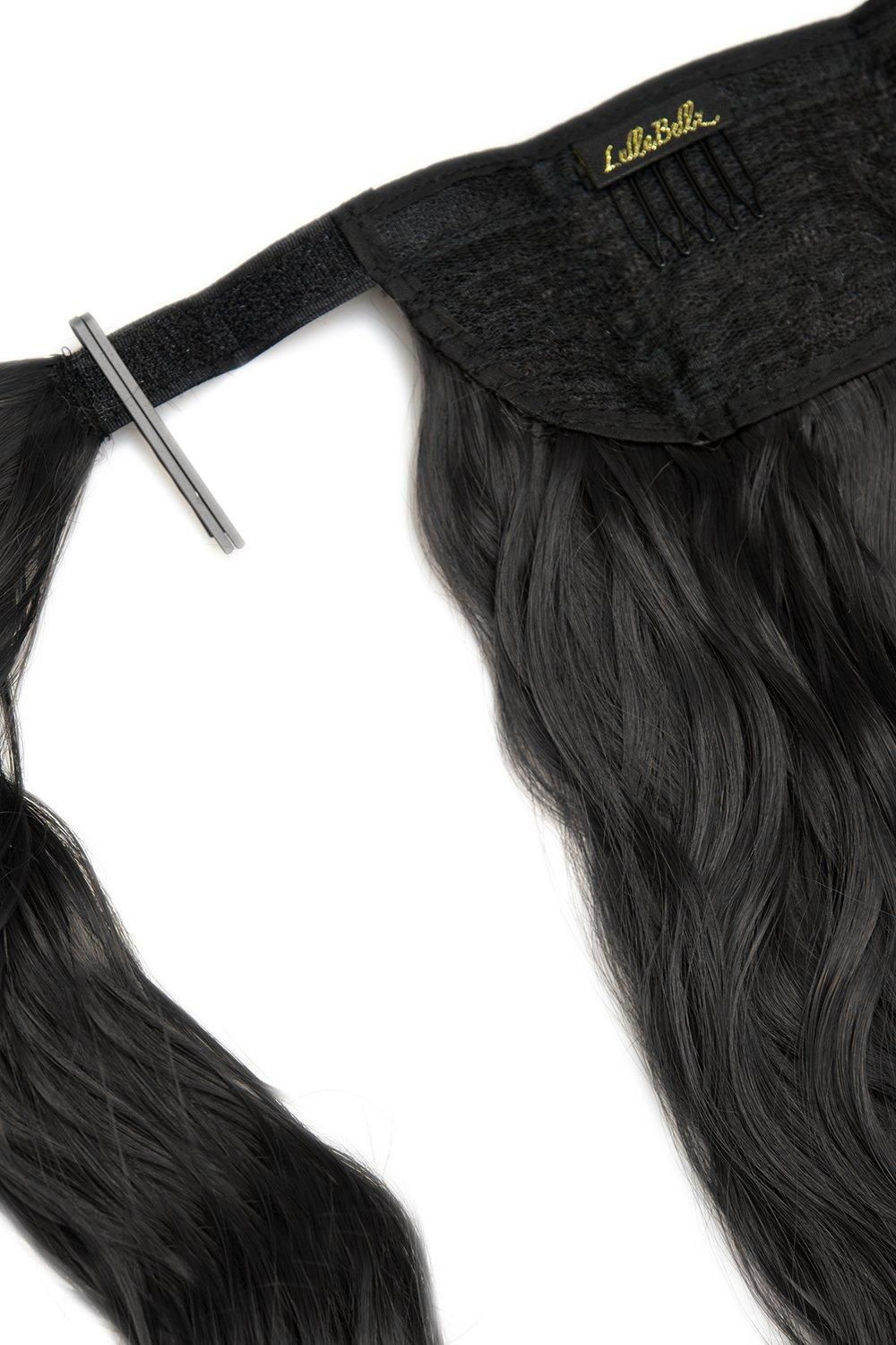 Lullabellz Grande 26" Textured Wave Wraparound Pony Natural Black image 2
