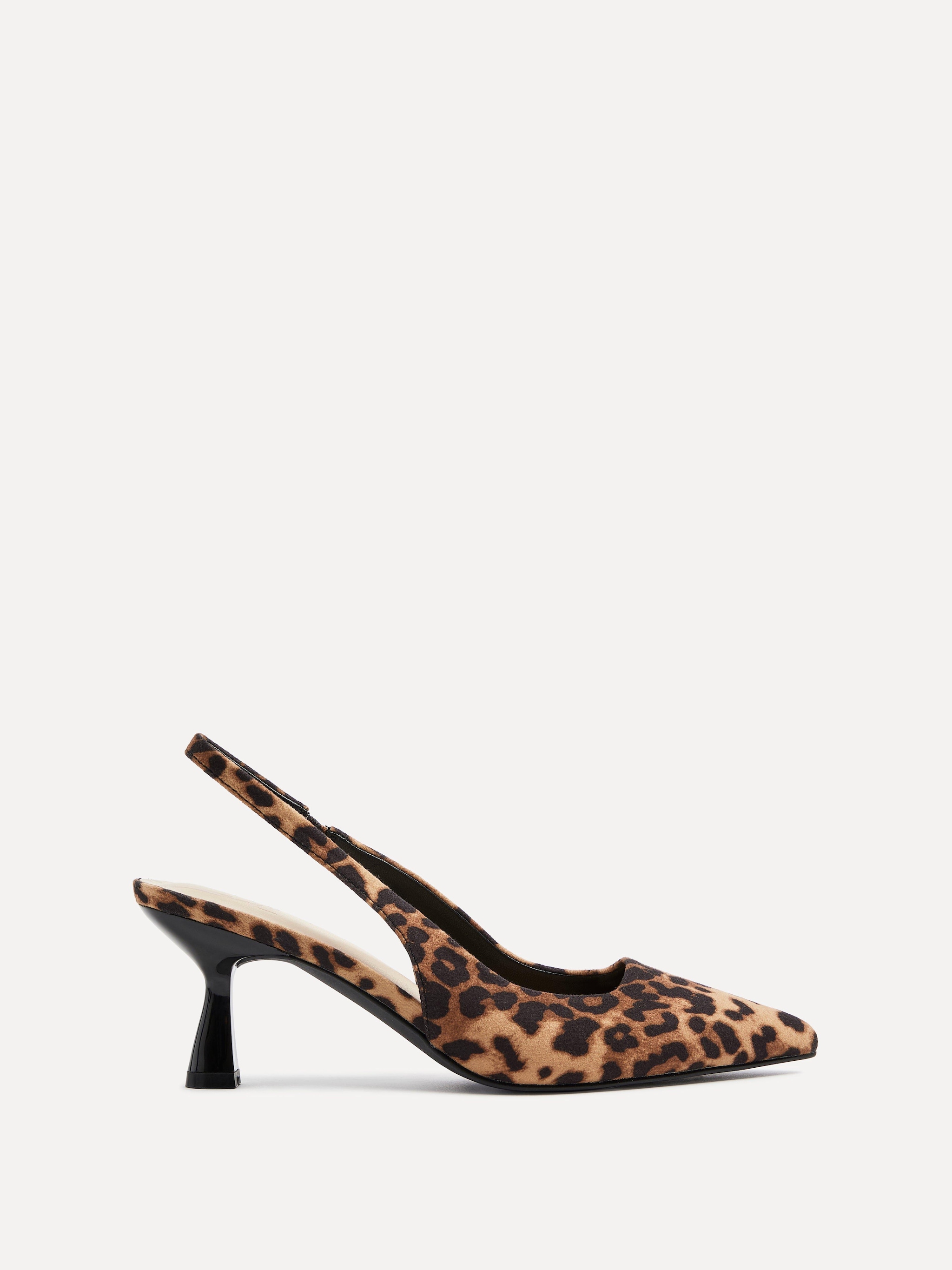 Linzi Presley Leopard Print Sling Back Low Court Heel image 1