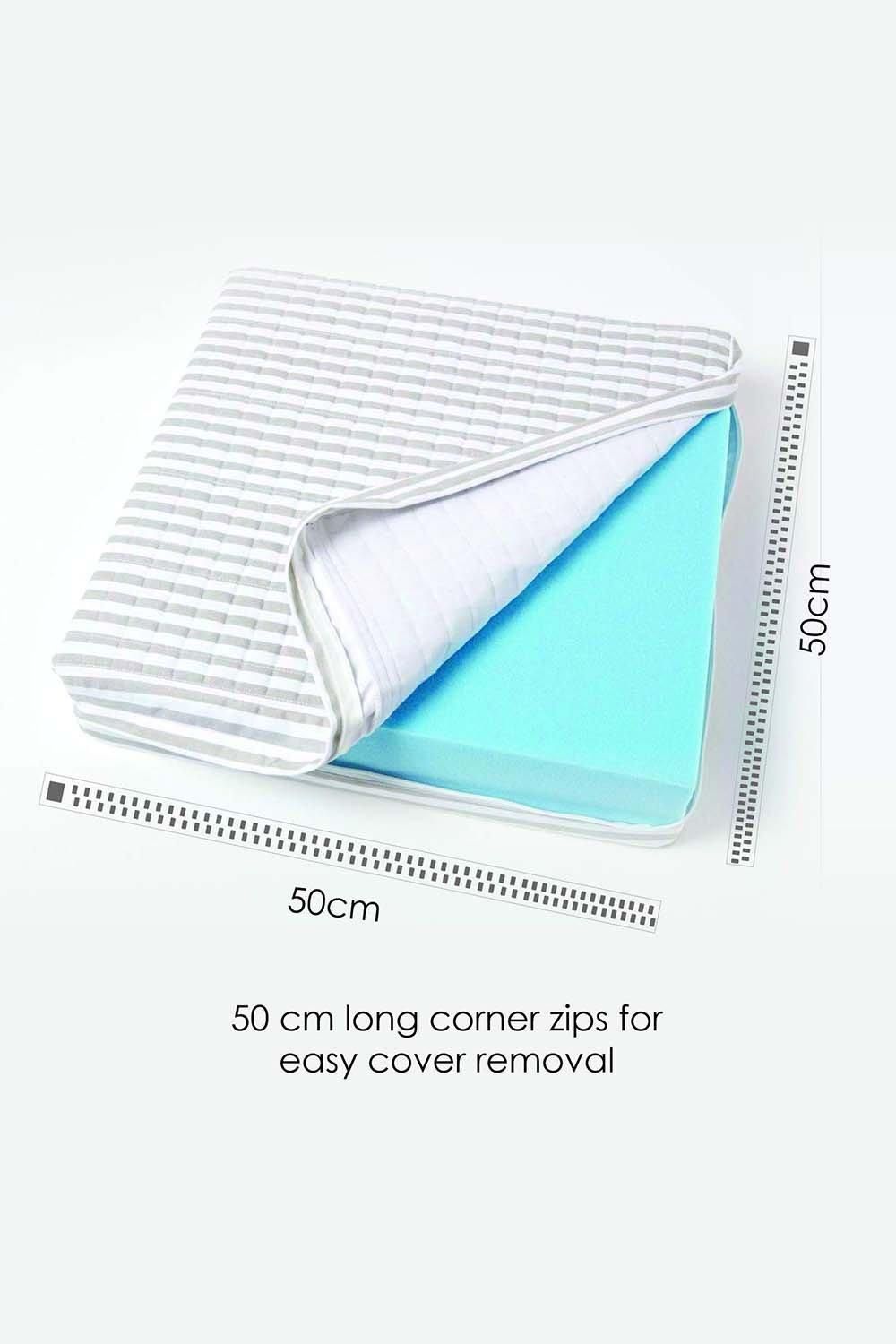 Homescapes Quilted Cotton Armchair Booster Cushion Cover image 3