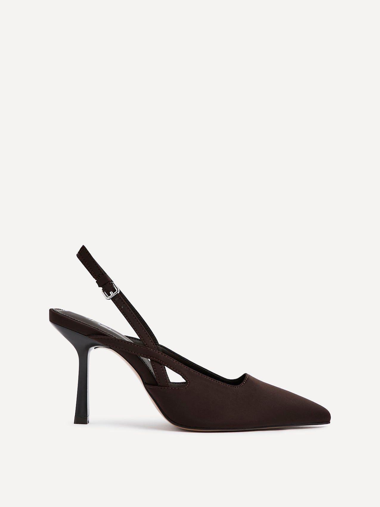 Linzi Rhea Brown Scuba Sling Back Court Heels