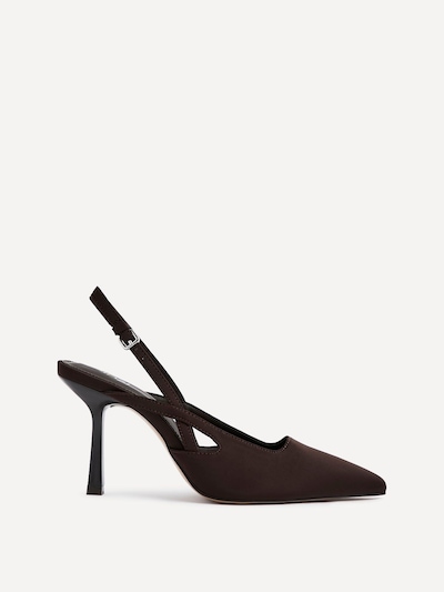 Linzi Rhea Brown Scuba Sling Back Court Heels