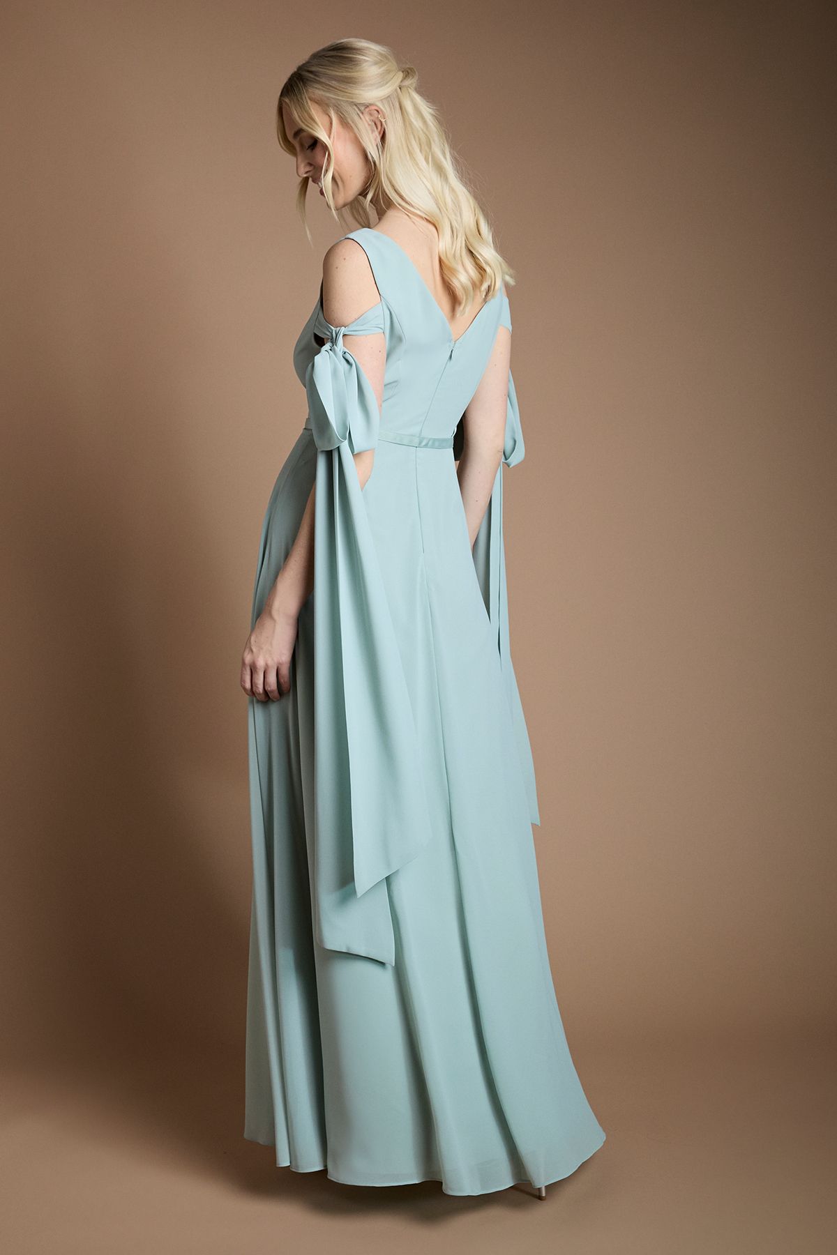 Coast Bow Sleeve Chiffon Bridesmaid Maxi Dress Sage image 3