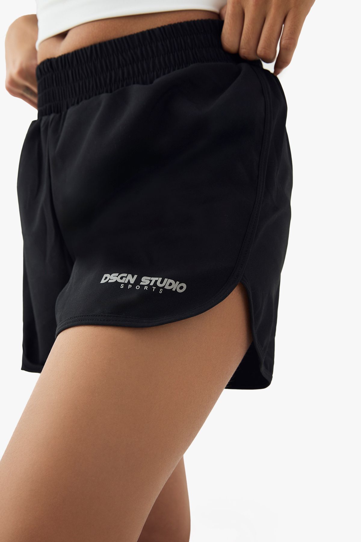 DSGN Studio DSGN Studio Sport High Waist Deep Waistband 2 in 1 Sports Short Black image 4