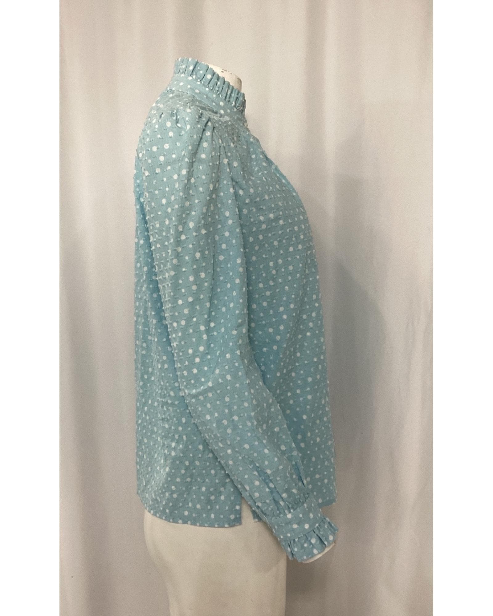 Marc Jacobs Preloved Polka Dot High Neck Blouse Wo - Blue | Light Blue image 5