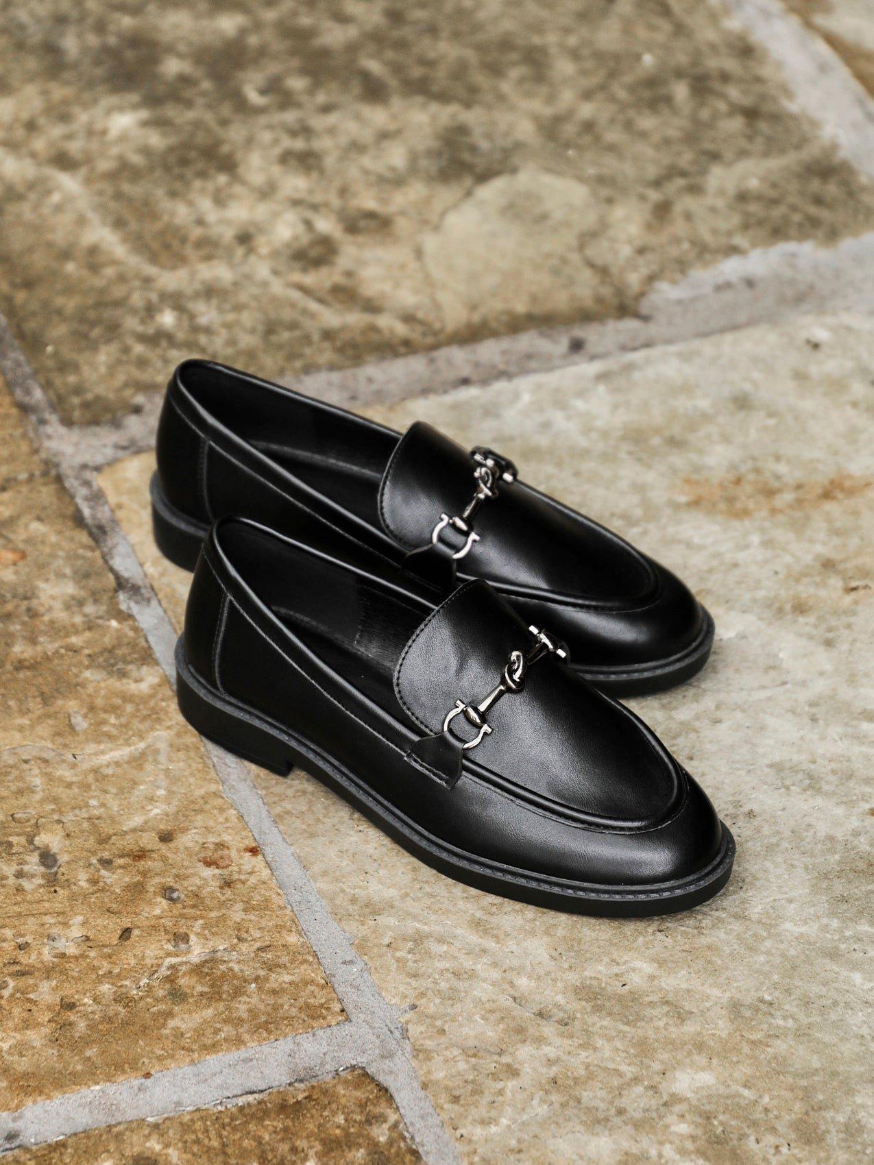 Linzi Elite Black Faux Leather Loafer image 6
