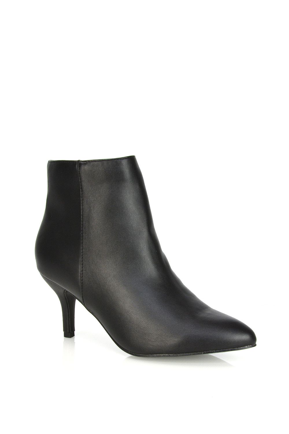 XY London 'Anastsia' Low Mid Kitten High Heel Stiletto Zip-Up Ankle Boots image 2