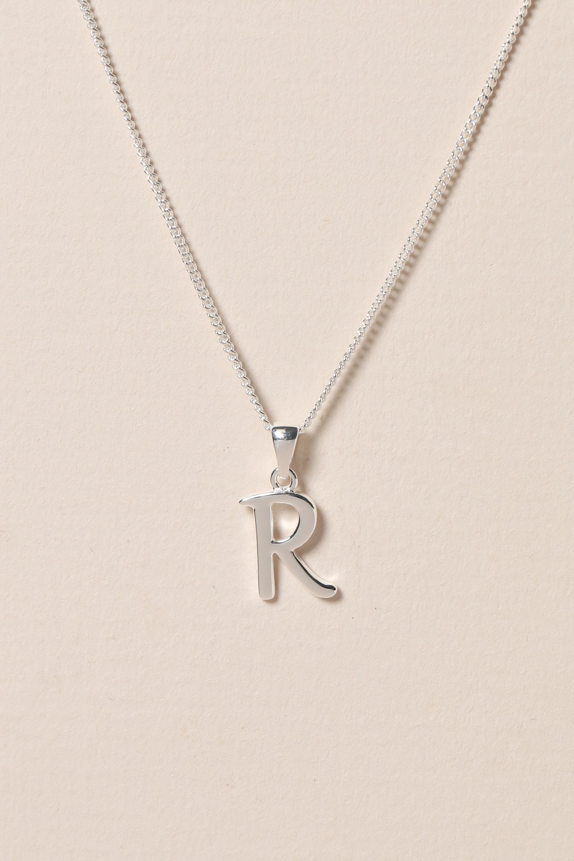 Simply Silver Sterling Silver 925 Initial Pendant - R image 2