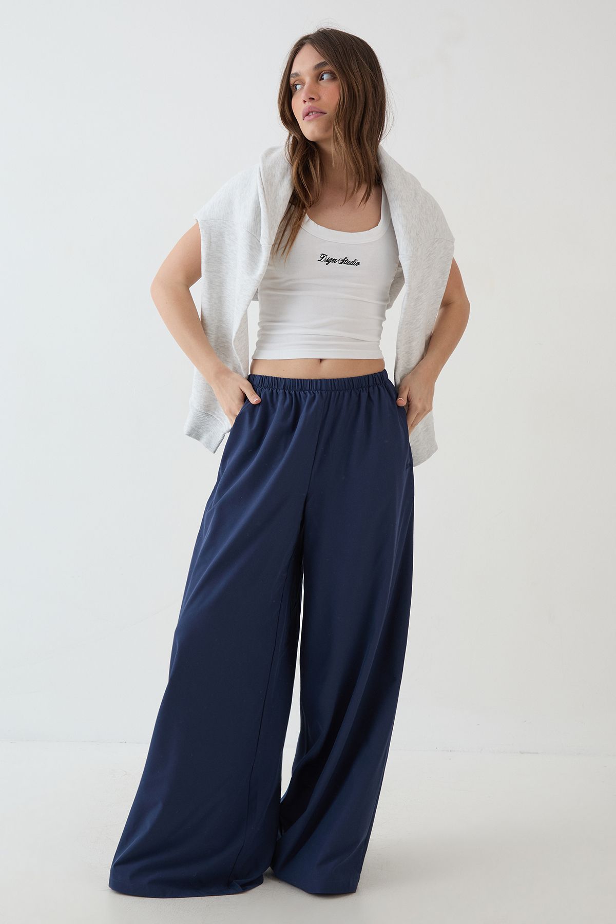 DSGN Studio DSGN Studio Wide Leg Trouser Navy