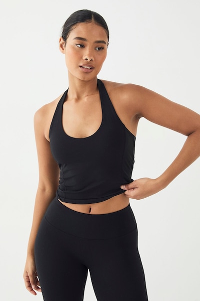 DSGN Studio DSGN Studio Sports Ultra Sculpt Seam Detail Padded Halterneck Top Black