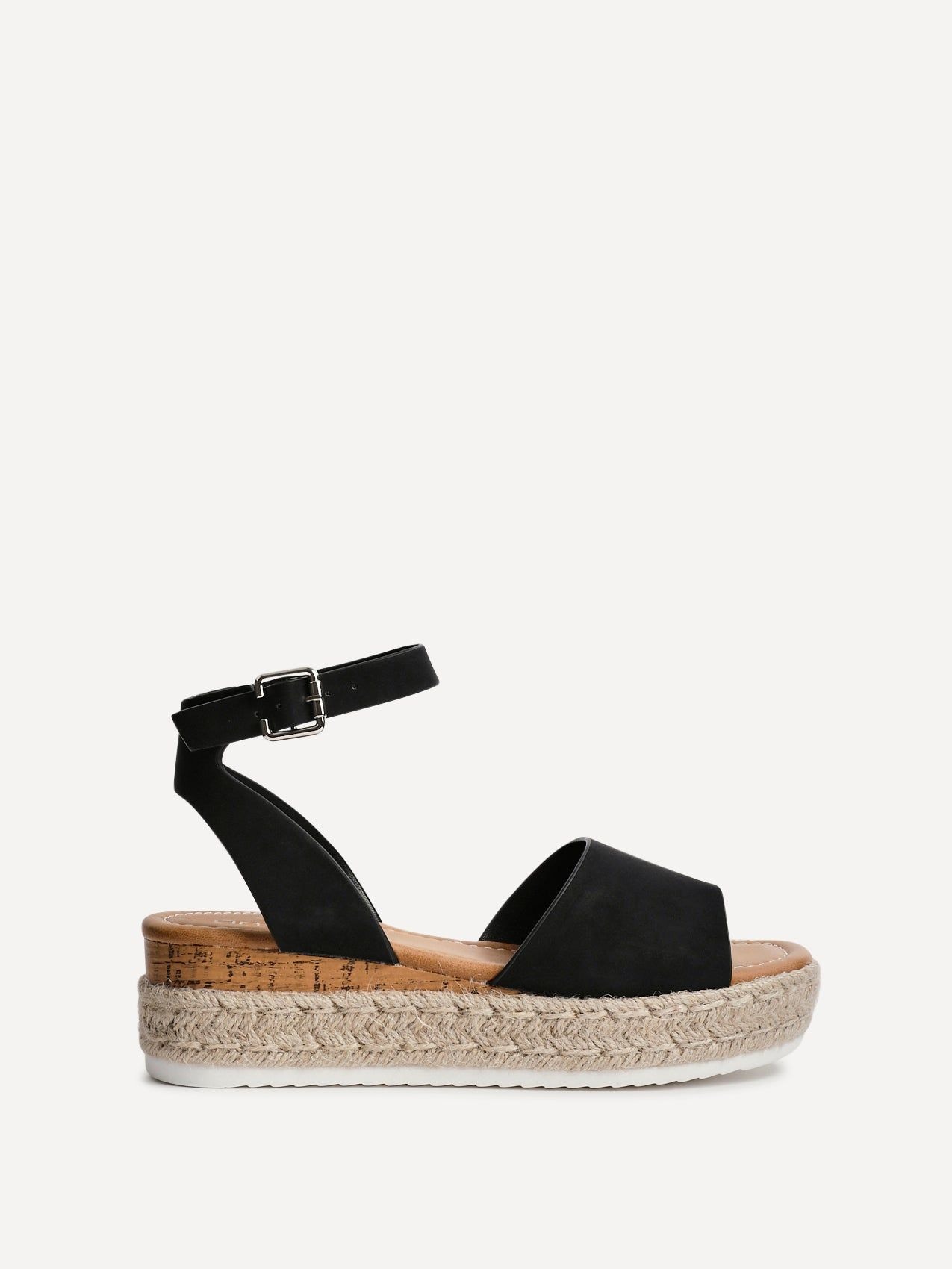 Linzi Paradise Black Espadrille Flatform Sandals
