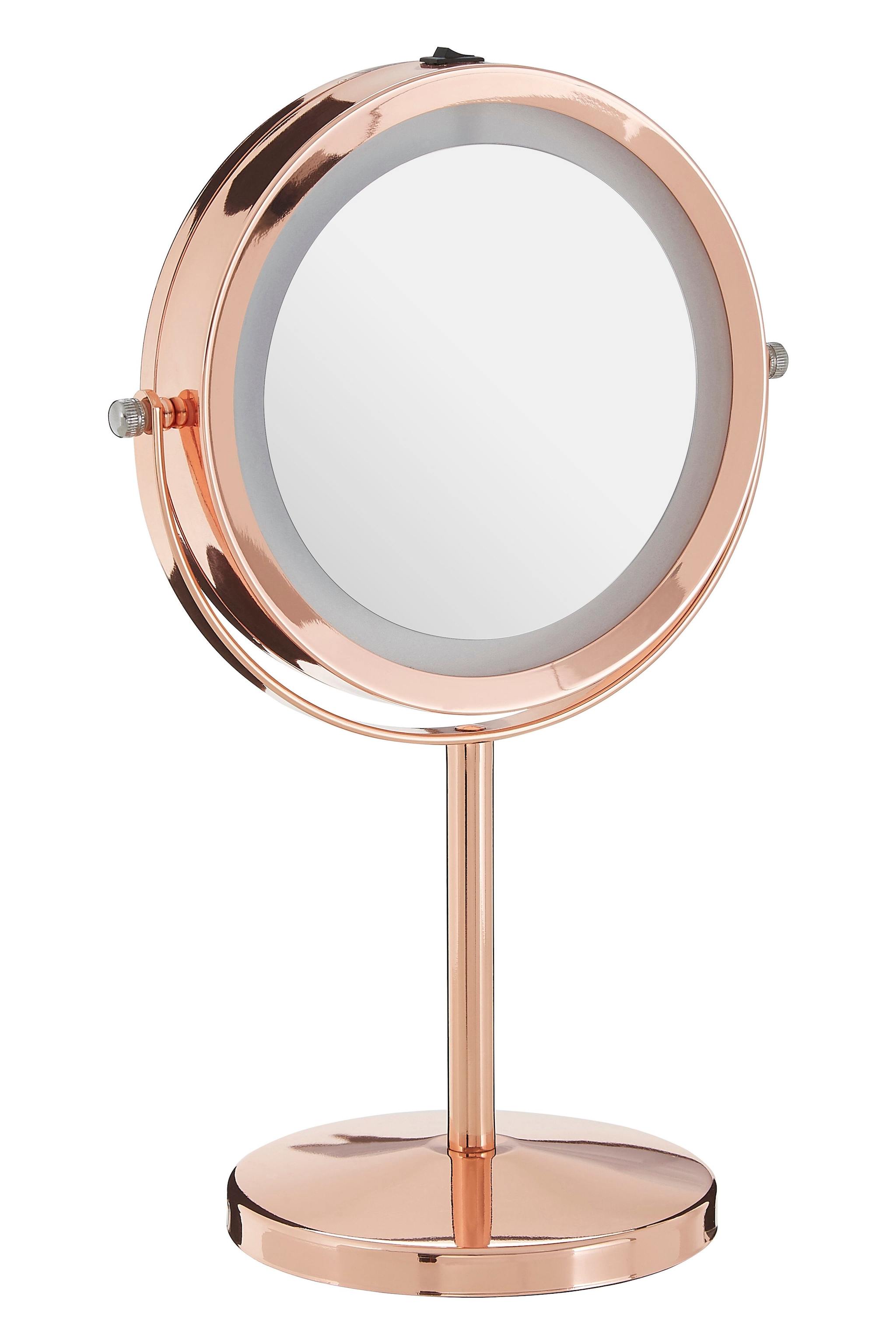 Orsina Stunning LED Backlit Table Mirror With Sling Stand, Chrome Mirror For Shaving, Dressing Table, Vanity Mirror image 2