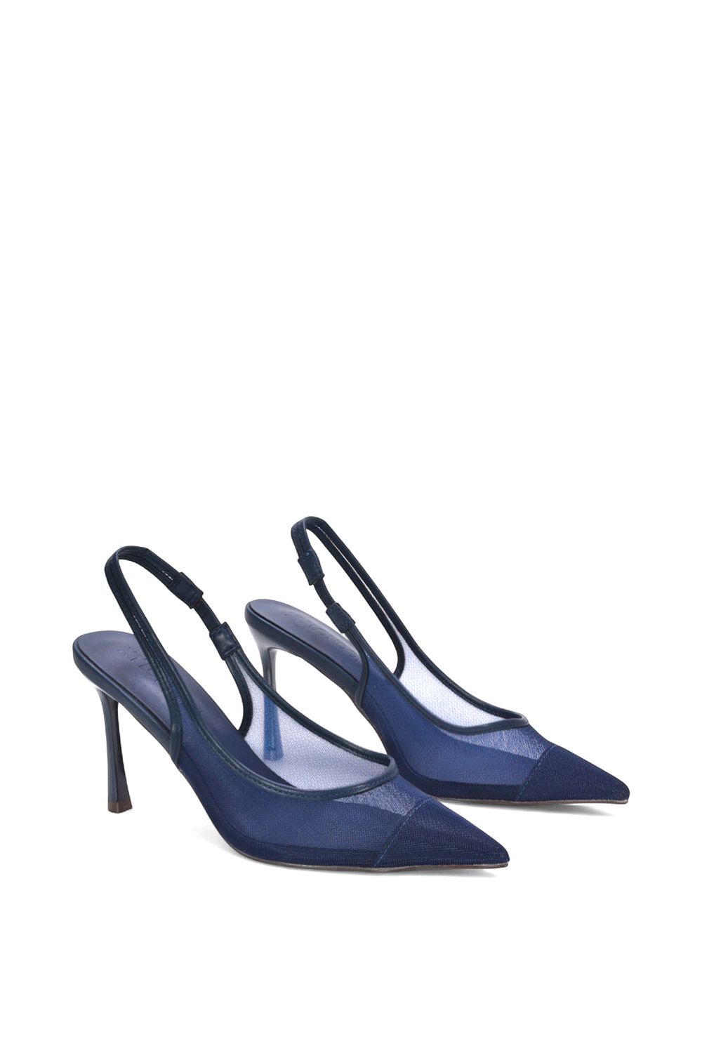XY London 'Caroline' Pointed Toe Mesh Slingback Court Shoe Heels image 4