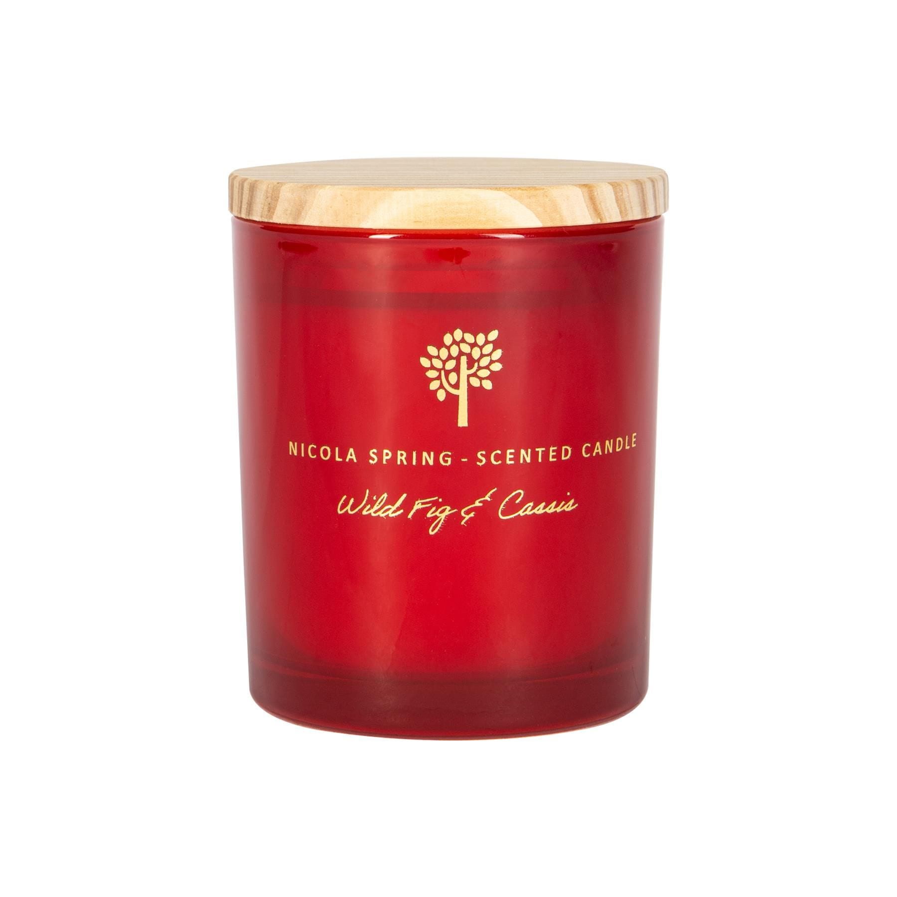 Nicola Spring 130g Wild Fig & Cassis Soy Wax Candle - Autumn Spiced Scented Jar Gift image 1