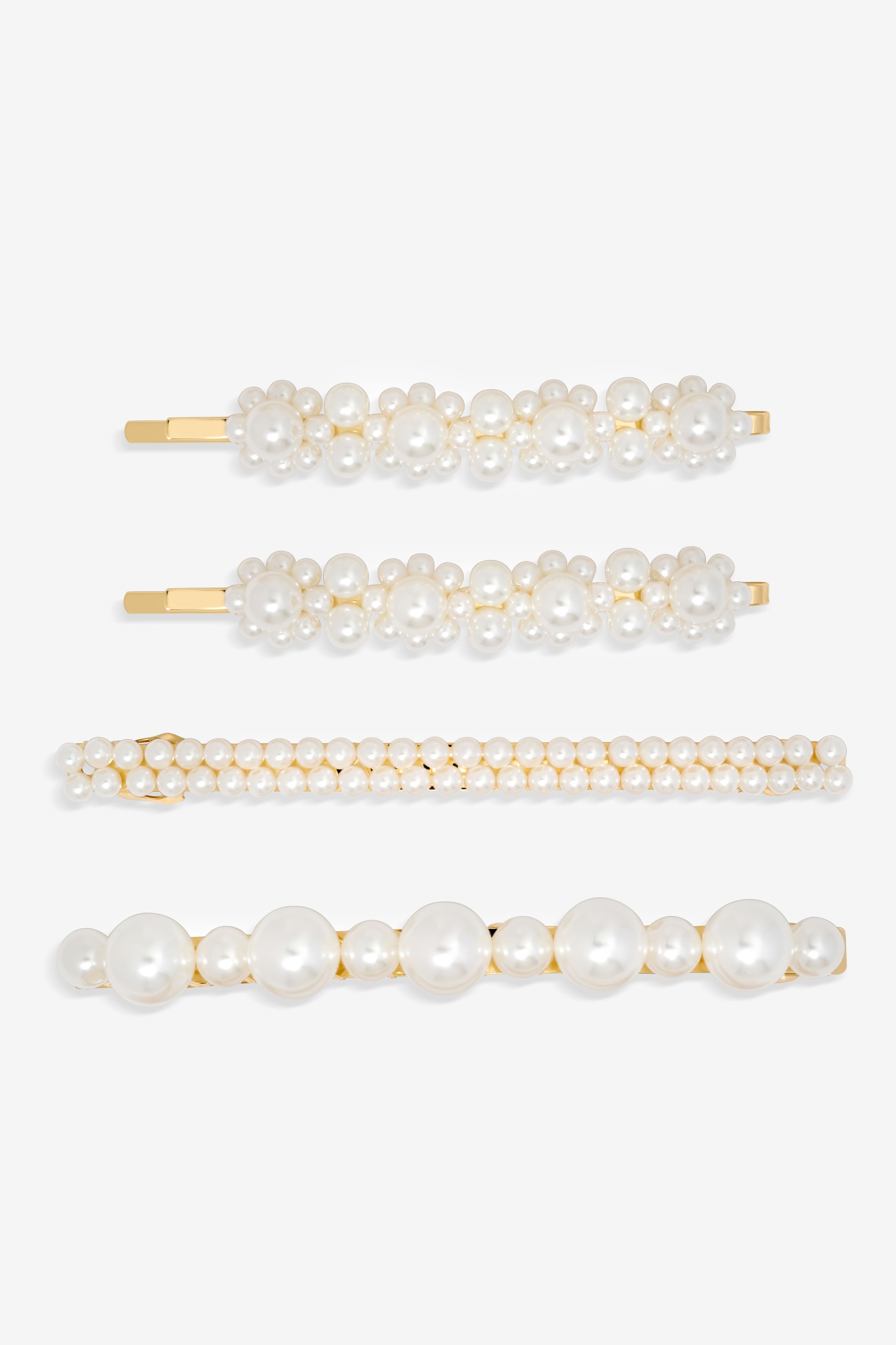 Jon Richard Gold Plated Mixed Pearl Slides - Multipack
