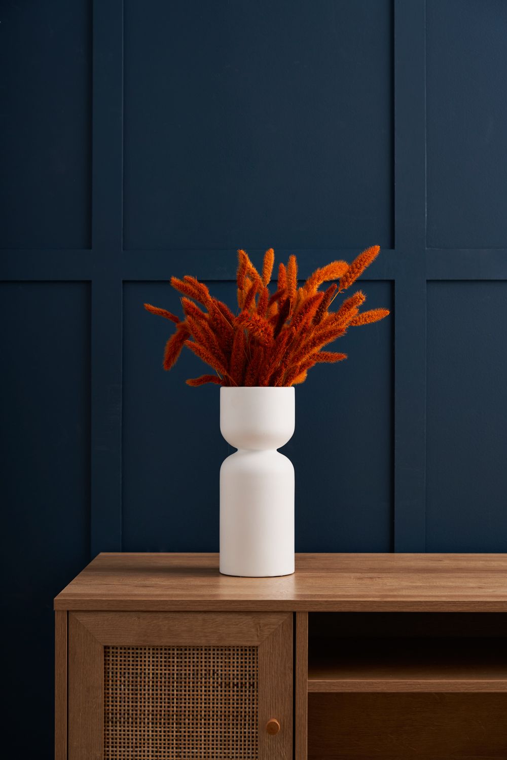 BHS Shaped White Ceramic Vase image 1