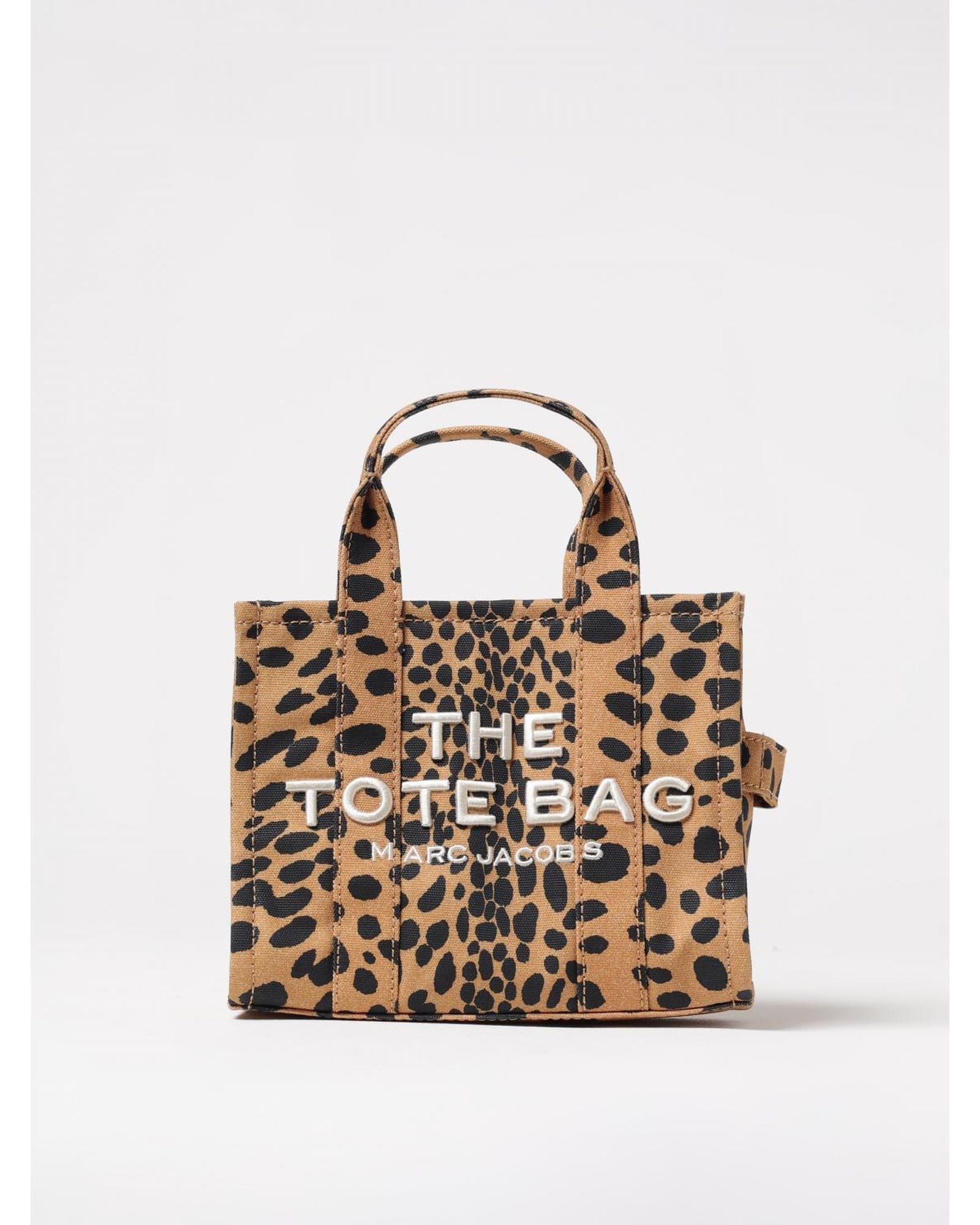 Marc Jacobs Mini Tote Leopard Print Embroidered Wo - Black Handbags