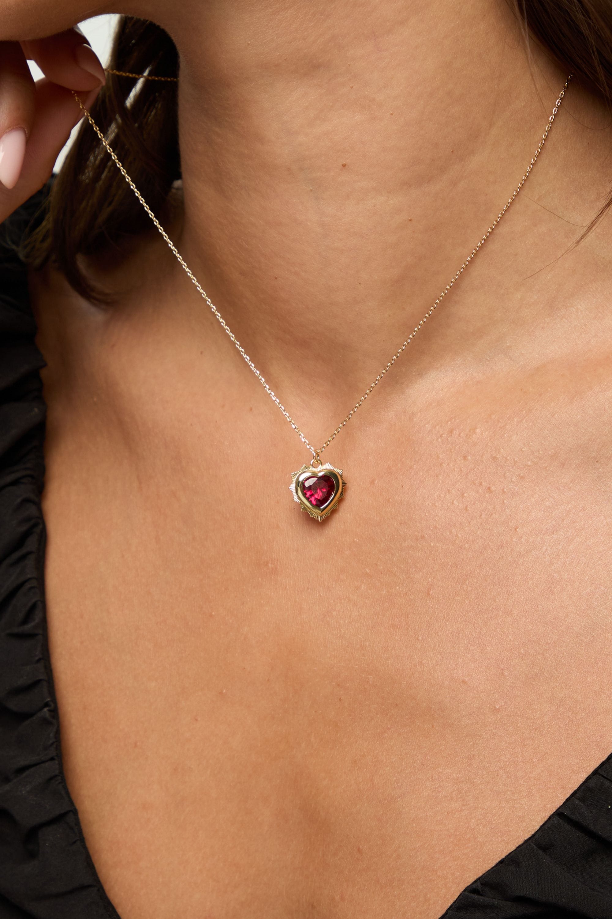 Jon Richard 14Ct Real Gold Plated Heart Birthstone Pendant - January image 3